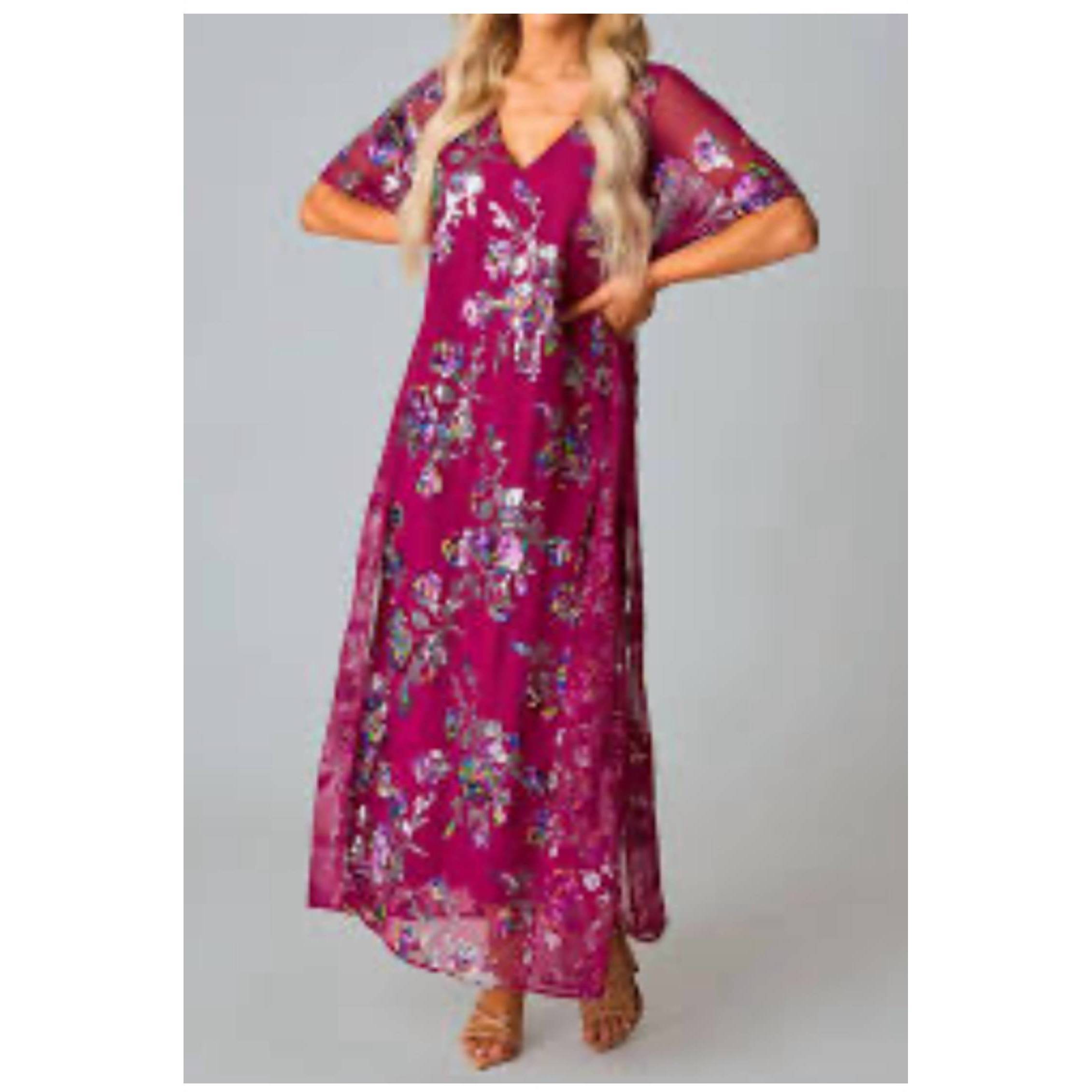 New Buddylove Butterfly Sparkle Maxi Dress In Wine